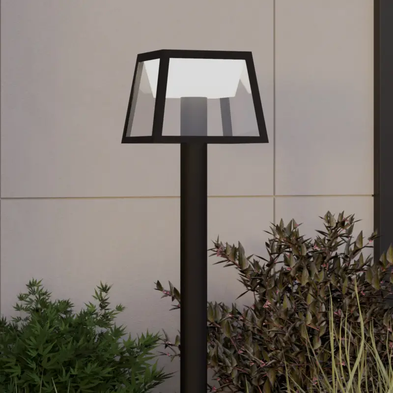 Begränsat erbjudande LED-väglampa Altilia, höjd 106 cm, svart, sensor