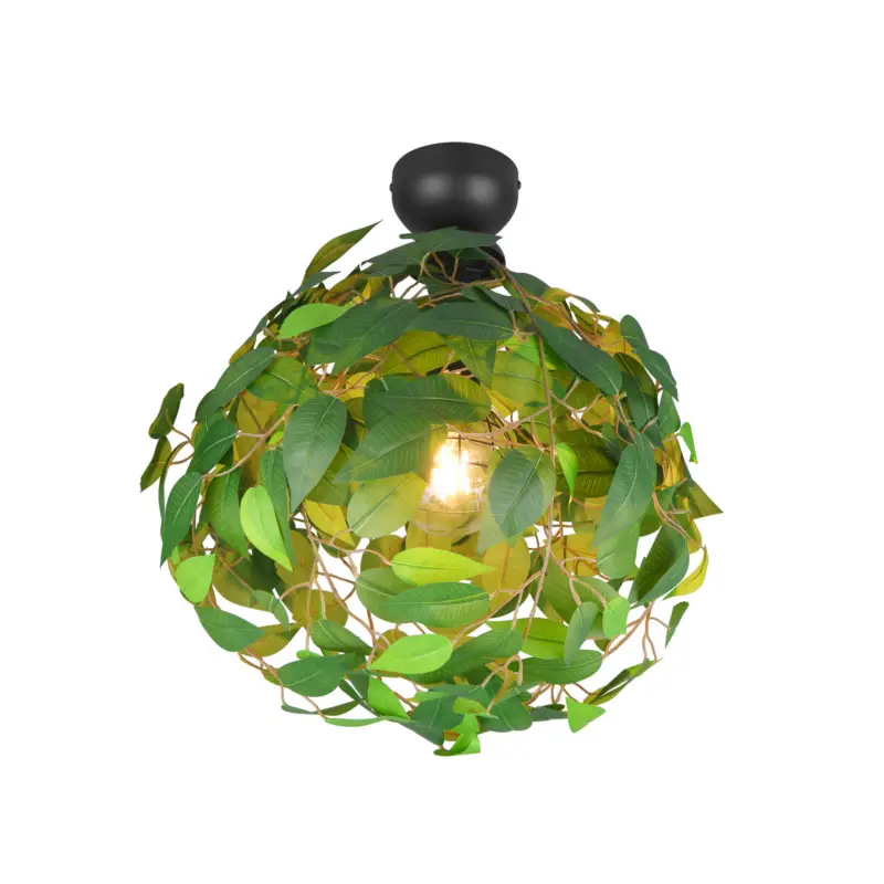 Leavy taklampa, svart/grön, Ø 38 cm, E27, 1 lampa Handla nu