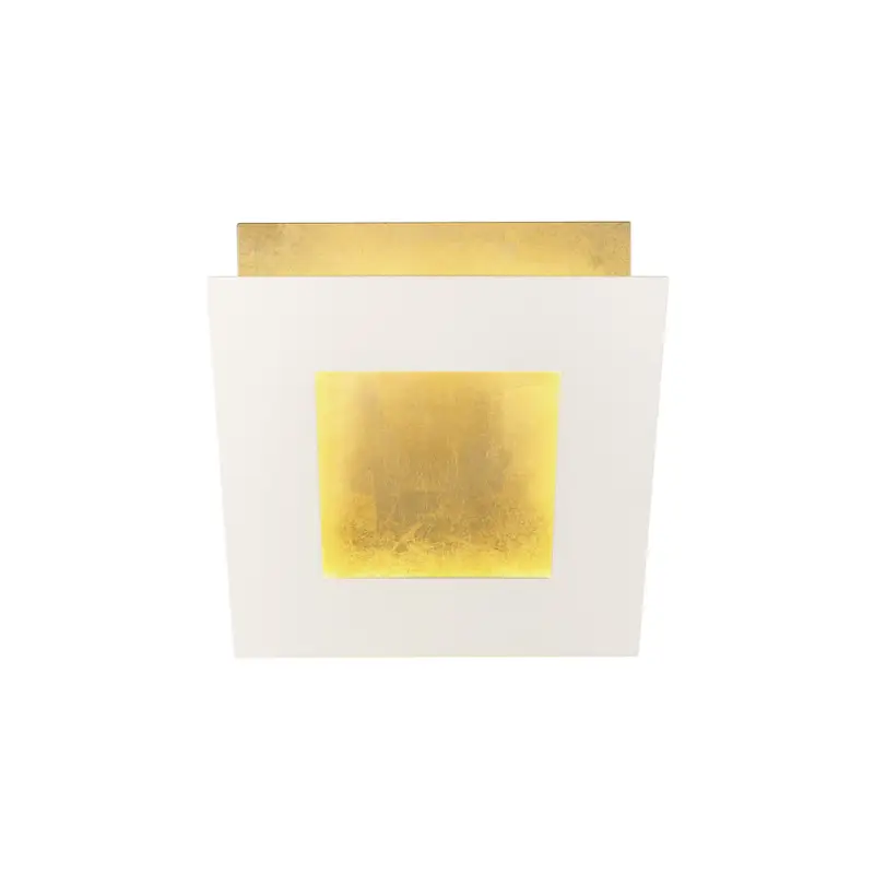 Beställ idag LED-vägglampa Dalia, vit/guld, 18 x 18 cm, aluminium