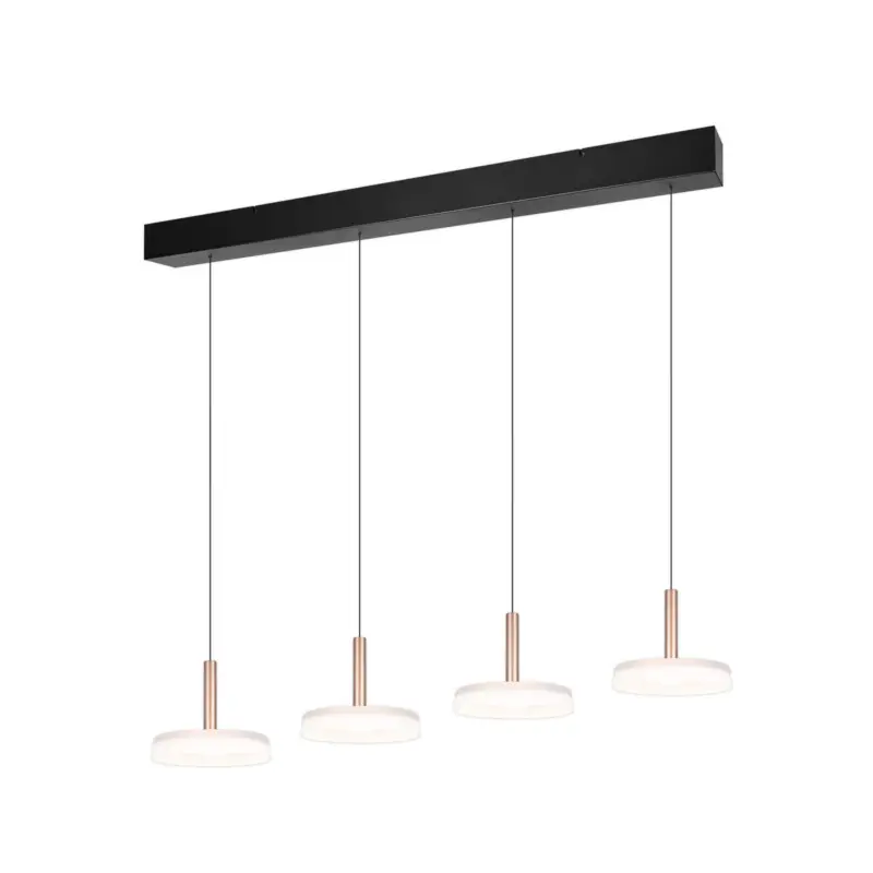 LED-hänglampa Celeste vit/brun 115 cm 4 lampor glas dimbar Billig