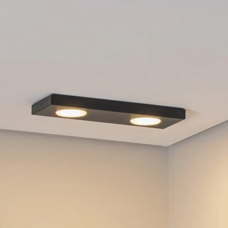 Taklampa Hero, 12 x 35 cm, 2 lampor, svart, metall, GX53 Lägg i varukorgen
