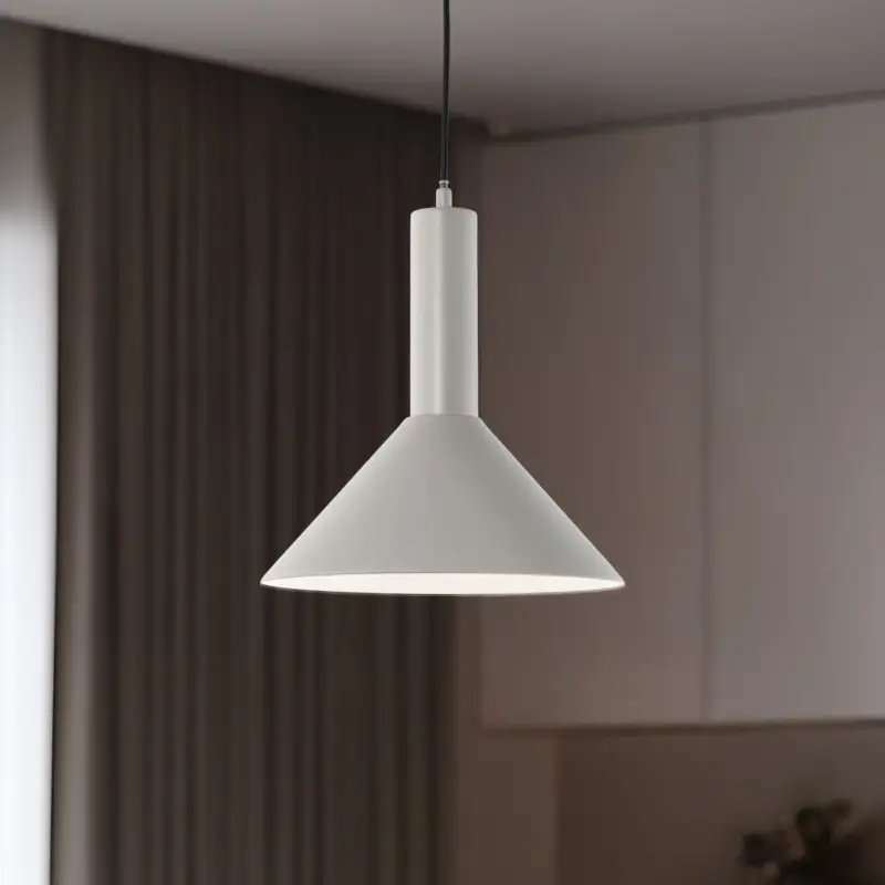 Reapris Hänglampa Vitrum cone, taupe, metall, Ø 26 cm, E27