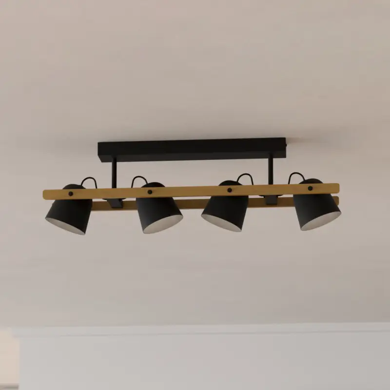 EGLO connect LED-taklampa Hornwood-Z, 4 lampor, svart Snabb leverans