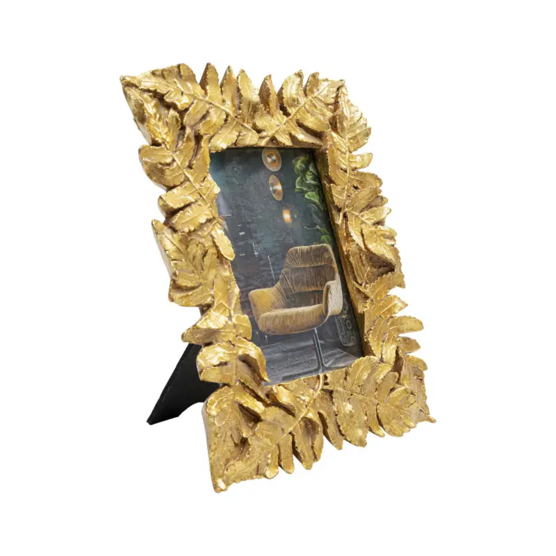 Snabb leverans KARE tavelram Gold Leaves, 10 x 15 cm, guldfärgad