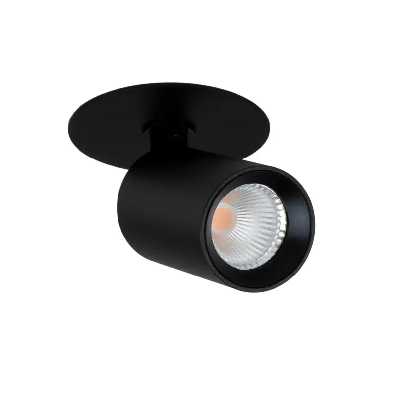 SLC LED-inbyggnadsspot Art, 1-ljus, svart, 3 000 K, aluminium Snabb frakt