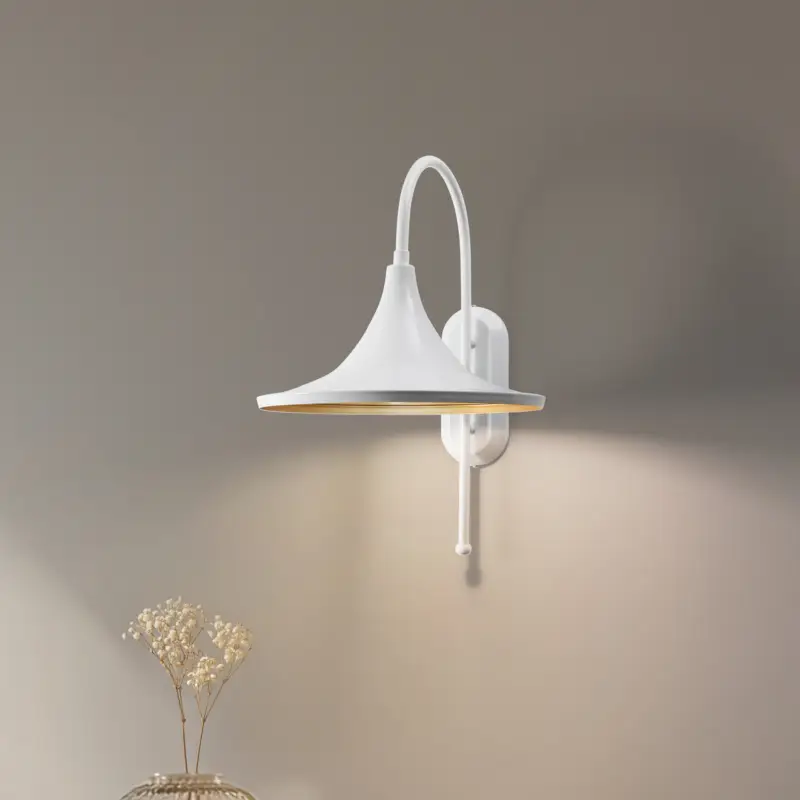 Nedsatt pris Enjolino vägglampa, vit, höjd 48 cm, metall, E27