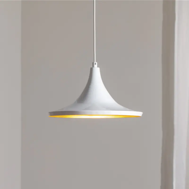 Expressleverans Genisy hänglampa, vit, Ø 31 cm, metall, E27