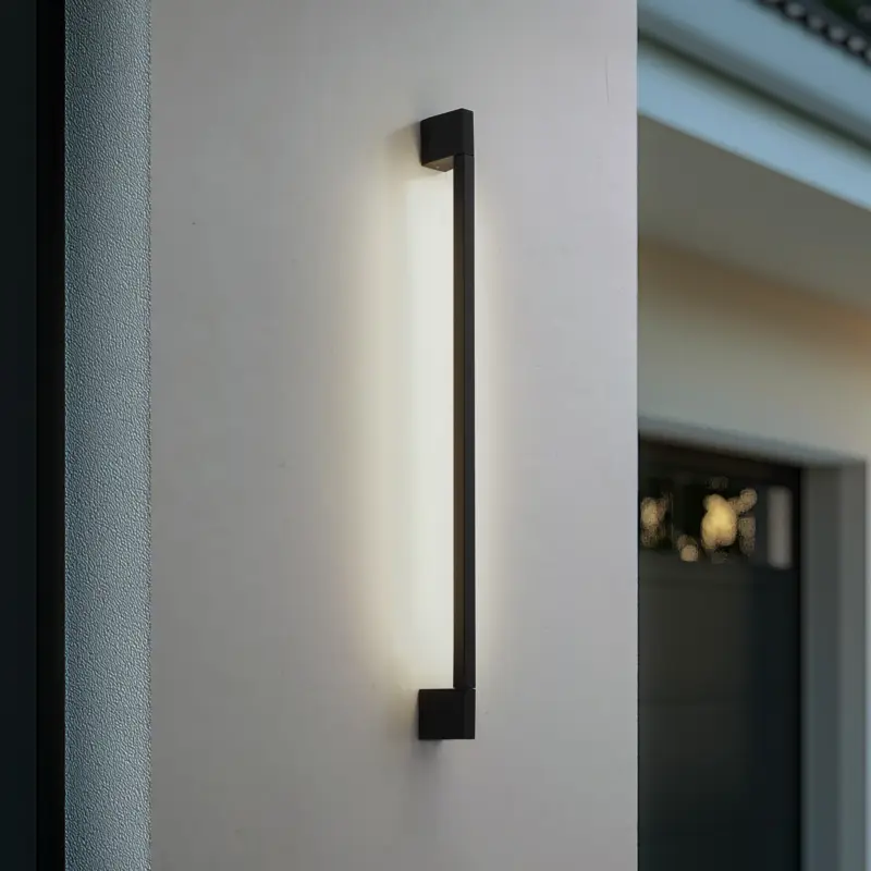 Billig Lindby LED-vägglampa Neano, 90 cm, svart, metall, IP54
