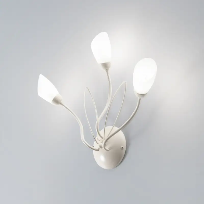 Vägglampa Gloriosa, krämvit, glas, 3 lampor Endast denna vecka