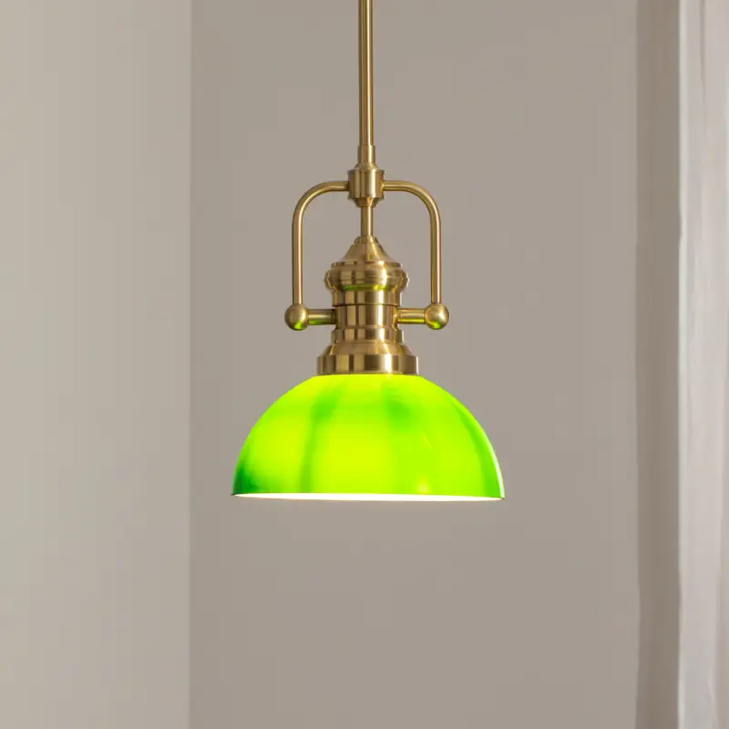 Hänglampa Platino, guld/grön, glas, 1 lampa, E27 Populärt val