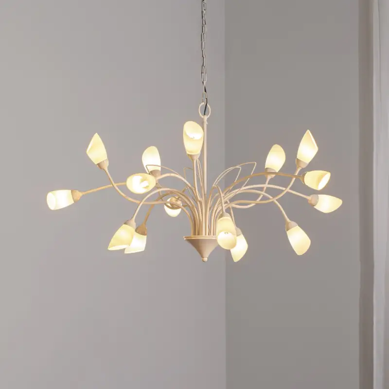Gloriosa pendellampa, glas, kräm, 15 lampor Sista chansen