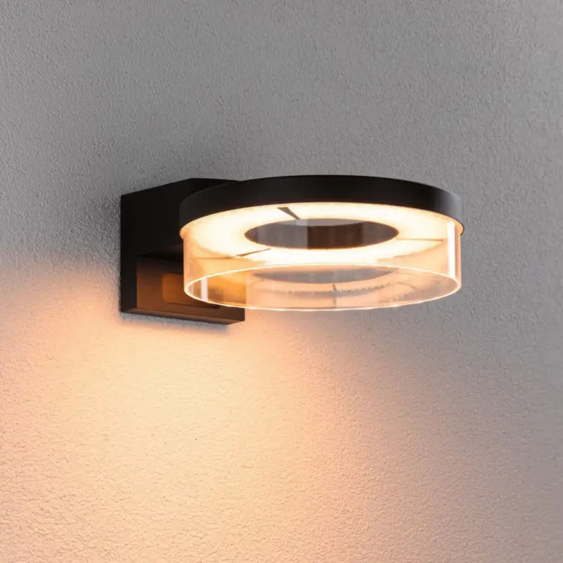 Paulmann LED-vägglampa Capera, antracit, CCT, IP44 Rea