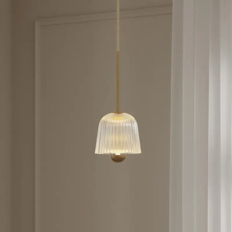 Endast idag Nuura LED-hänglampa Asteea 1, Ø 12 cm, mässingsfärgad/klar