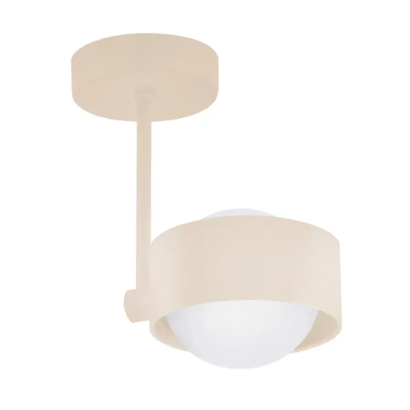 Populärt val Taklampa Mado, beige, 1 lampa, höjd 21 cm, stål/glas