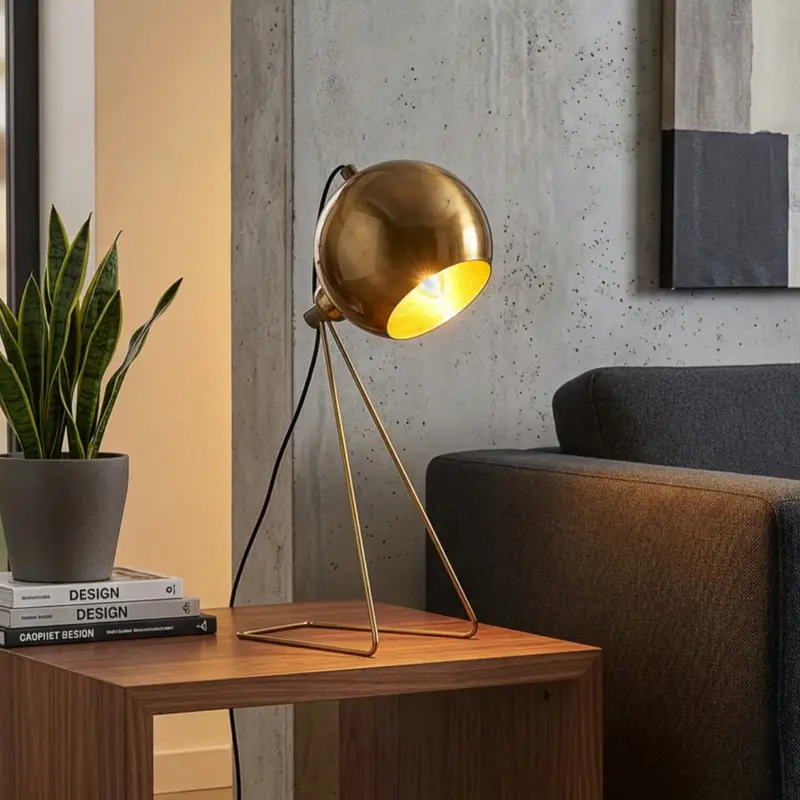 Bordslampa Mixed, mässing, metall, höjd 45 cm, E14 Endast idag
