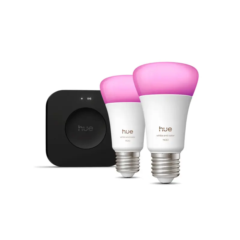 Philips Hue LED-lampa 2x E27 8,1 W CCT RGB Bridge Pro Extra rabatt