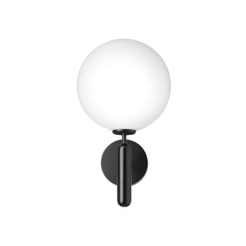 Nuura utomhusvägglampa Miira, Ø 20 cm, svart/opal Populär