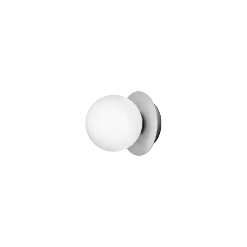 Sista chansen Nuura vägglampa Liila 1 IP44, Ø 14 cm, silver/opal