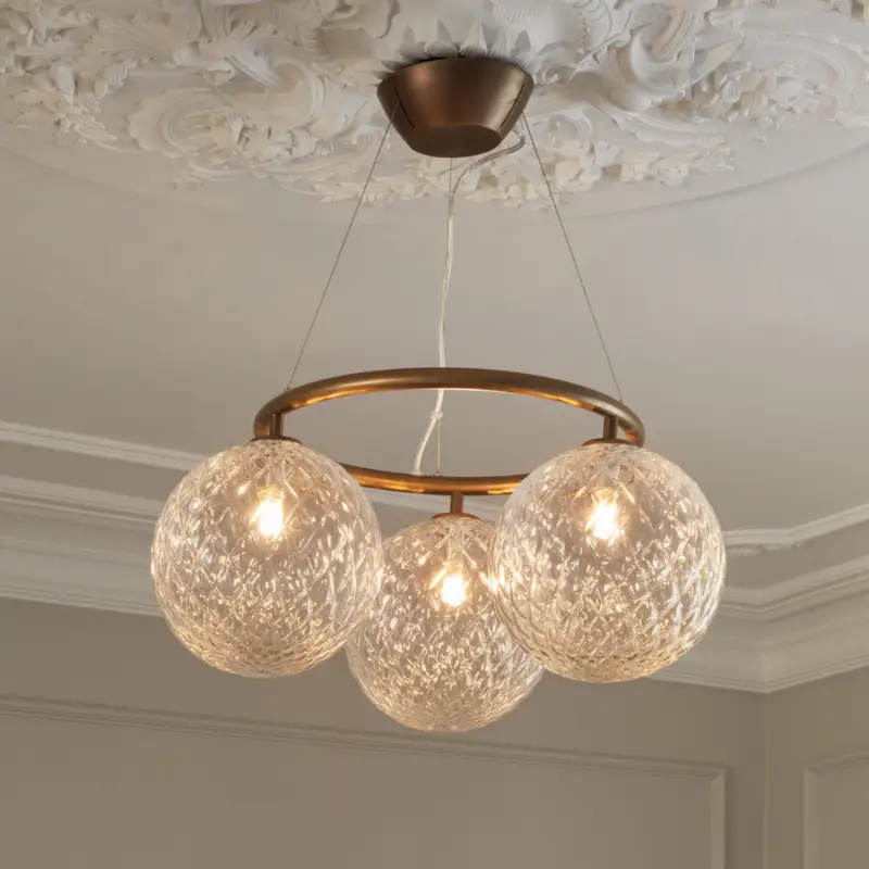 Nuura ljuskrona Miira 3 Circular, Ø 54 cm, brons/klar Nyhet