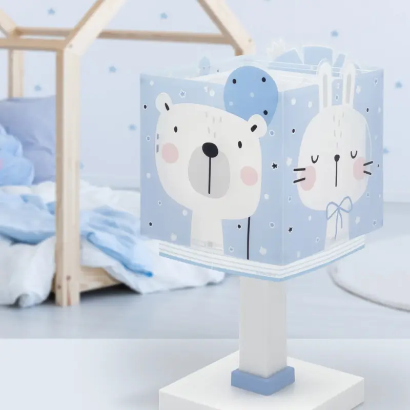 Billig Bordslampa Baby Jungle, blå, G4, bredd 14 cm