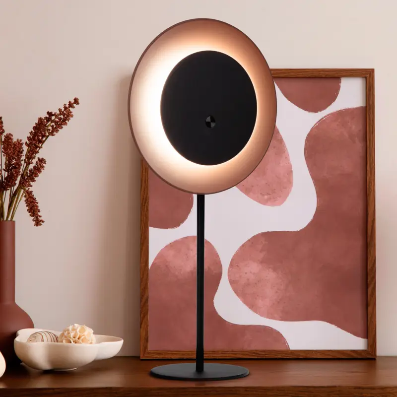 LED-batteridriven bordslampa Solan, svart/brun, solenergi, IP54 Populär