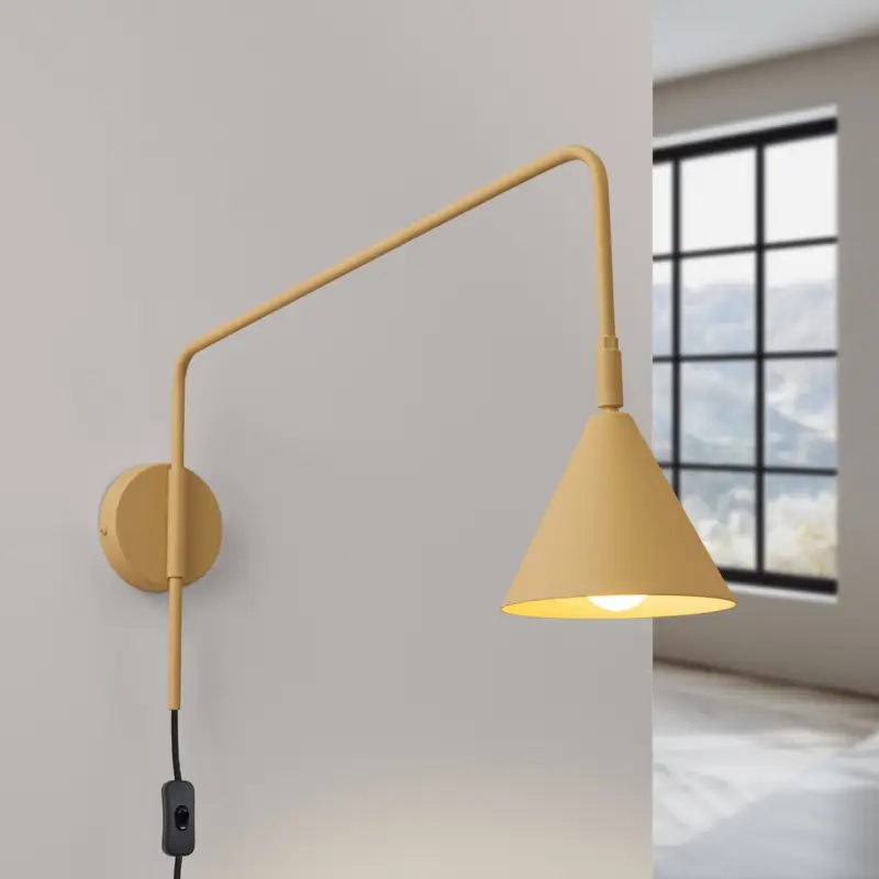 Rea Vägglampa LYS, guldfärgad, Ø 14 cm, metall, stickkontakt, E14
