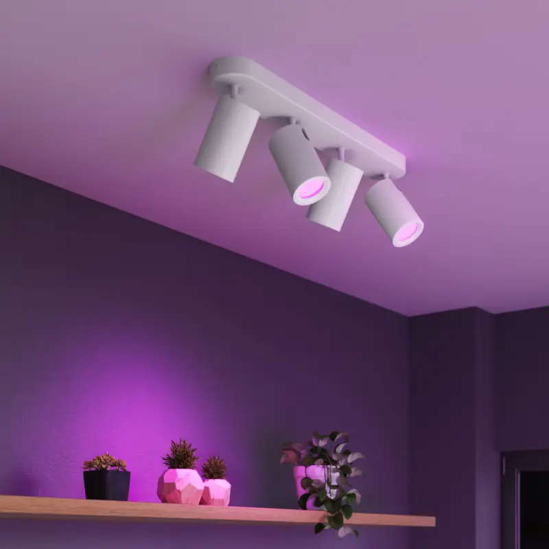Calex Smart takspotlight vit längd 49 cm 4 lampor GU10-LED RGBW Handla nu