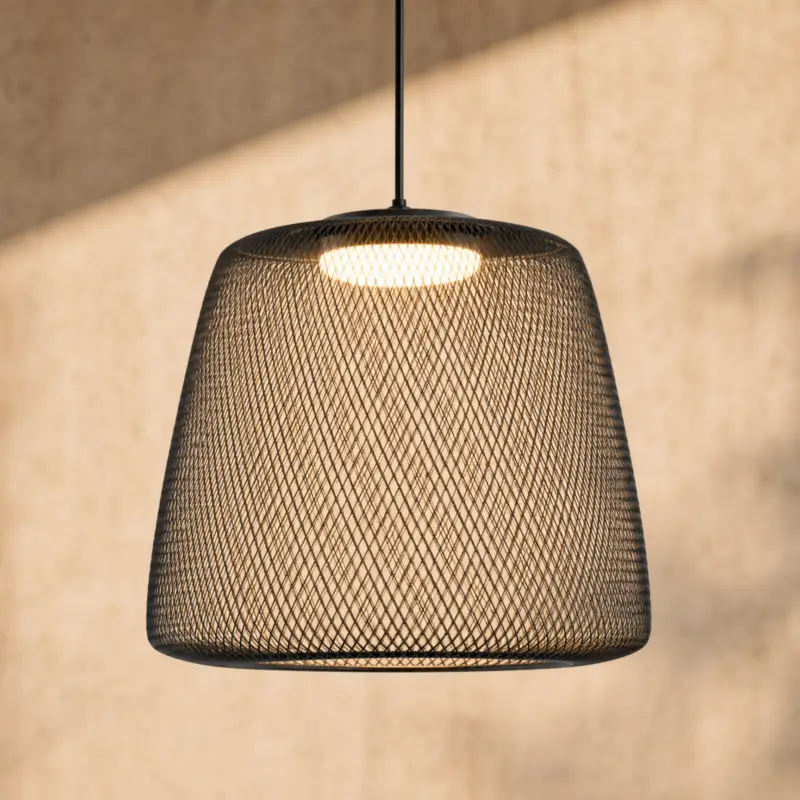 Rabatter Lucande utomhus LED-hänglampa, Korvyn, svart, Ø50 cm, stegvis dimbar
