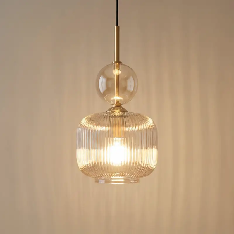 Endast denna vecka Hänglampa Sophia, konjak/svart, glas, Ø 15 cm, E14