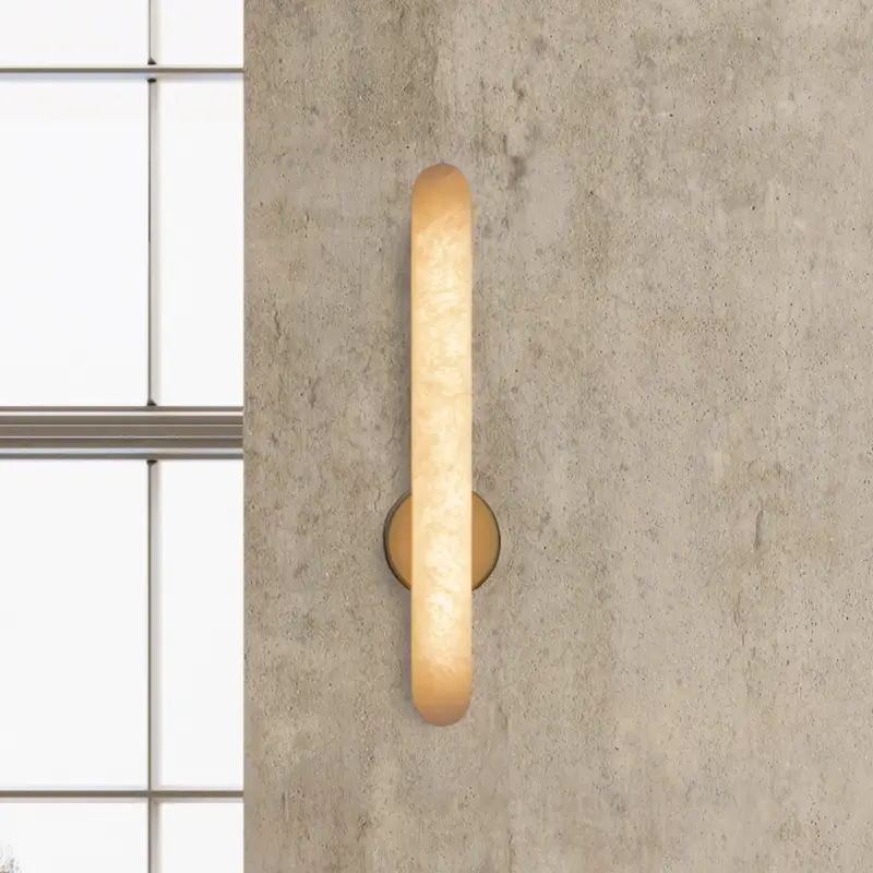 LED-vägglampa 2547, vit, höjd 37 cm, alabaster, dimbar Begränsat antal