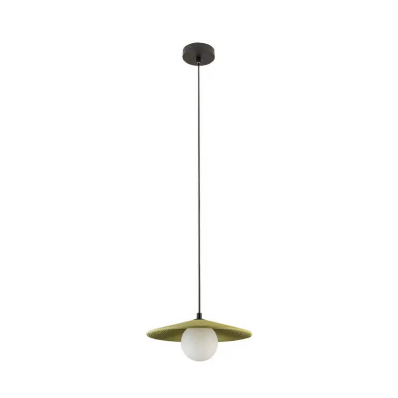 Populärt val Hänglampa 2597, olivgrön, Ø 29 cm, lera/glas, G9