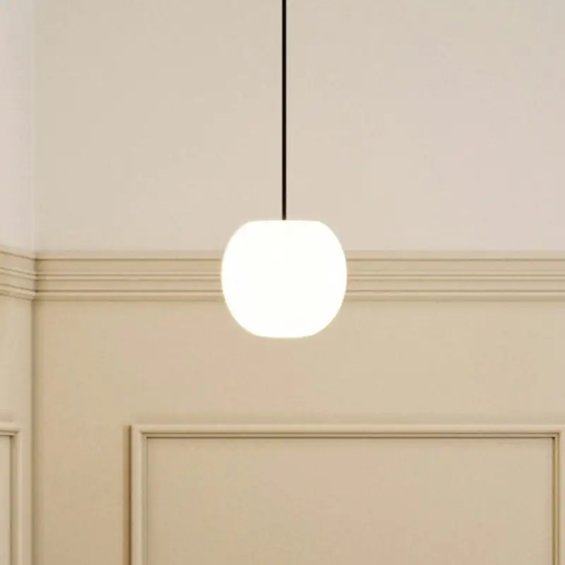 Rea Casablanca hänglampa Acai, vit/svart, glas, Ø 16 cm, E27