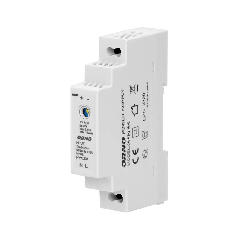 Nyhet Nätadaptor 24V DC 0,63A 15W 1moduler