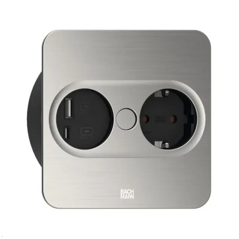 Begränsat erbjudande Bachmann Twist 2 Fyrkant 1xSchucko USB A/C