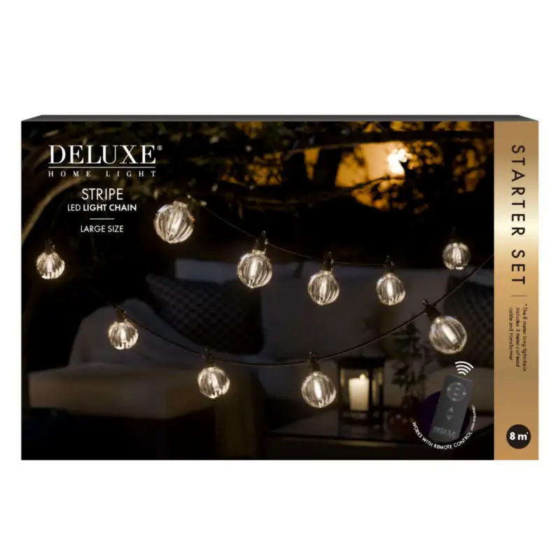 Beställ nu Stripe LED Ljusslinga Start Set Large 8 m