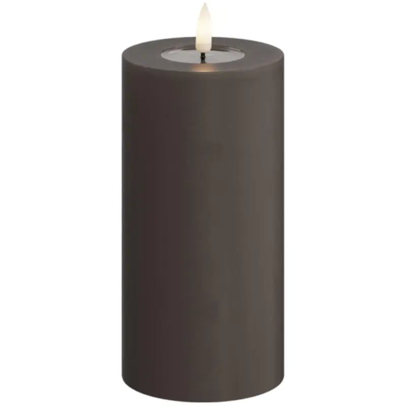 Handla nu Real Flame LED Blockljus Mocca 7,5x15 cm