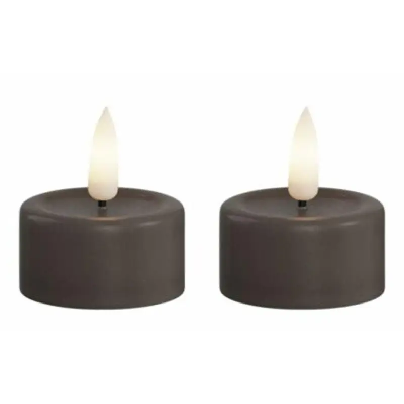 Real Flame LED Värmeljus 4x4,5 cm Mocca 2-pack Erbjudande