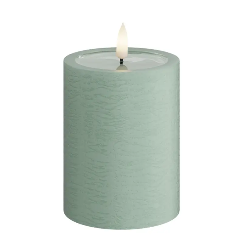 Extra rabatt Rustic LED Blockljus Sage Green 7,5x10 cm