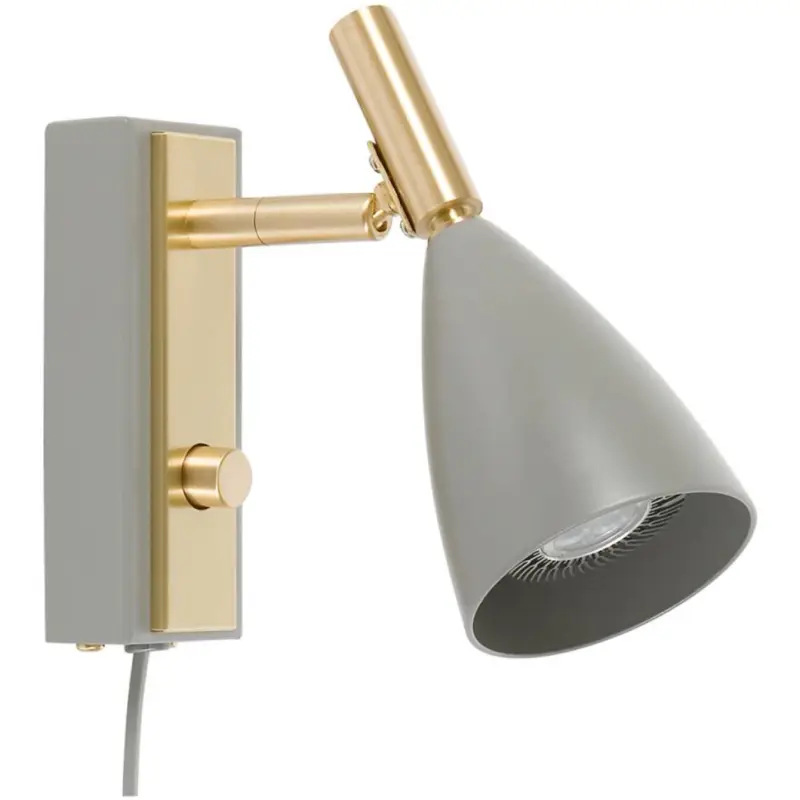 Frank 2.0 Vägglampa Grå/Mässing Snabb frakt