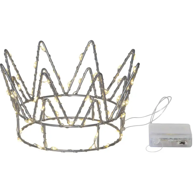 Crown Batteridriven Bordsdekoration 9,5cm Silver Begränsat erbjudande