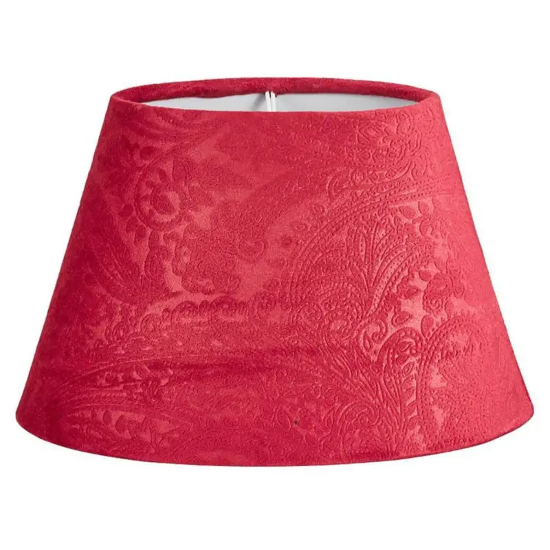 Rabatter Paisley Lampskärm Ø22cm Sammet Vinröd