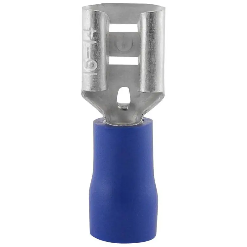 Flatstifthylsa, Isolerad, 1,0-2,5 mm², Blå, 100 kpl/pkt Lägg i varukorgen