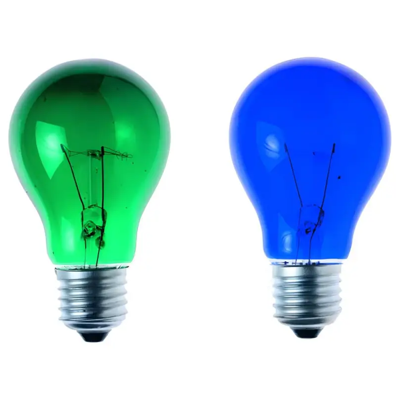 Sista chansen Glödlampa Normal E27 25W Grön/Blå 2-Pack