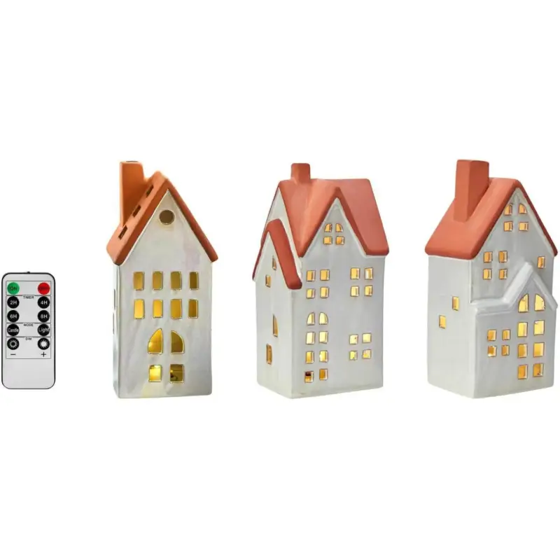 Endast denna vecka Molton Batteridriven Bordsdekoration 3-set Vit/Brun