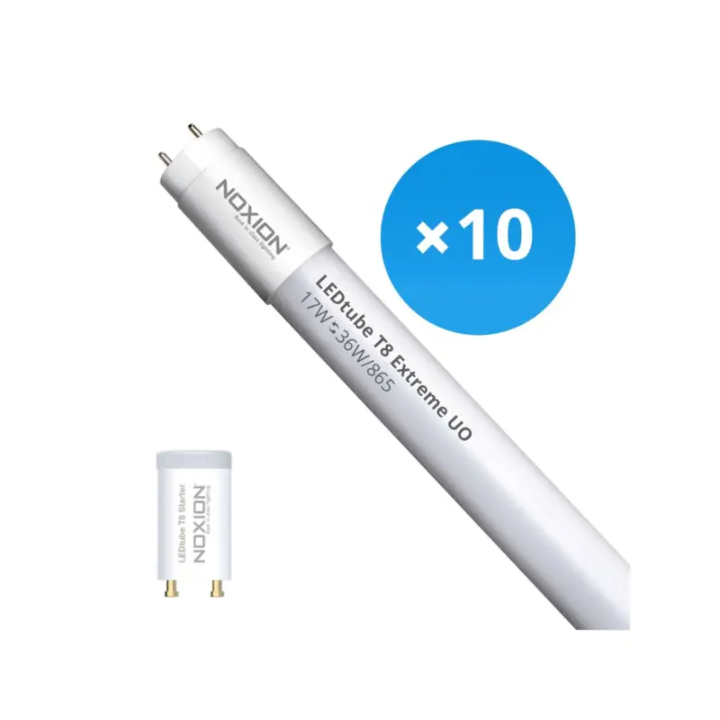 Begränsat antal Flerpack 10x Noxion LED Rör T8 Avant Extreme (EM/Mains) Ultra Output 17W 2600lm - 865 Dagsljus | 120cm - Ersättare 36W