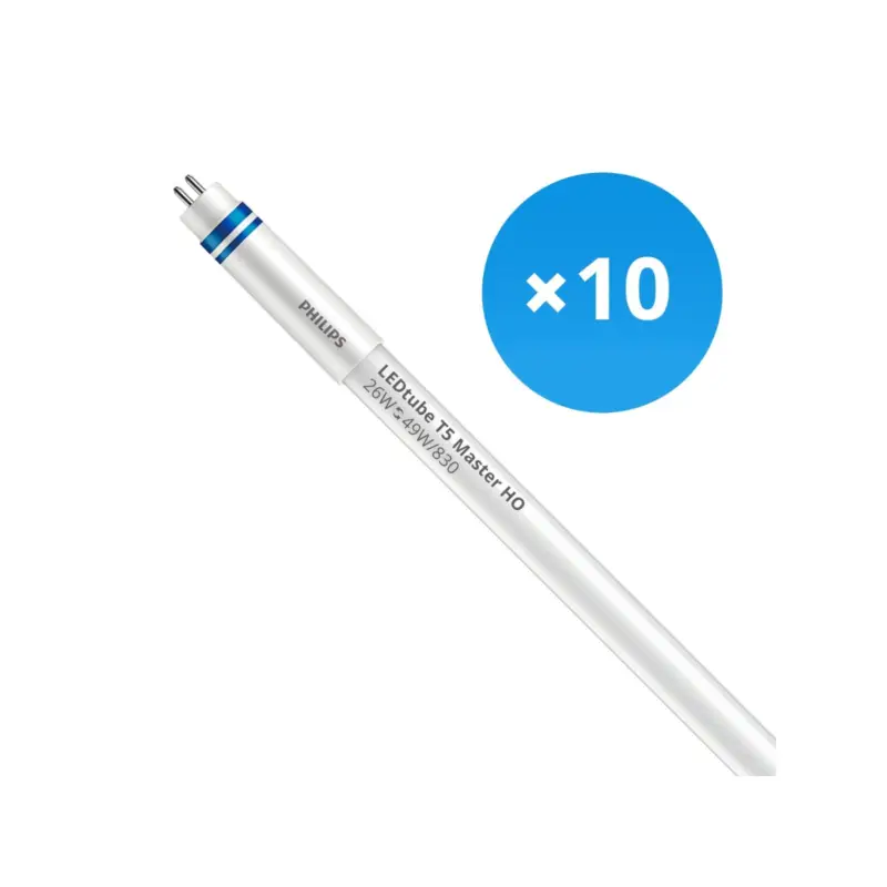 Flerpack 10x Philips LED Rör T5 MASTER (HF) High Output 26W 3700lm - 830 Varm Vit | 145cm - Ersättare 49W Rabatt