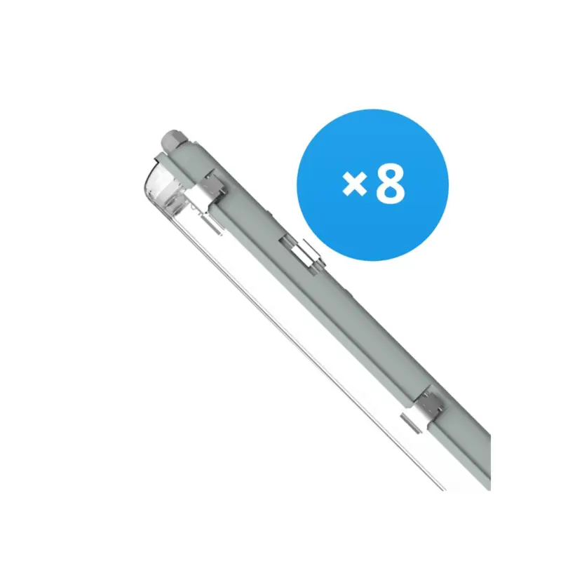 Populär Flerpack 8x Noxion LED Allmänbruksarmatur Vattentät Armatur Poseidon V2.0 | Passande För 2x150cm LED Rör