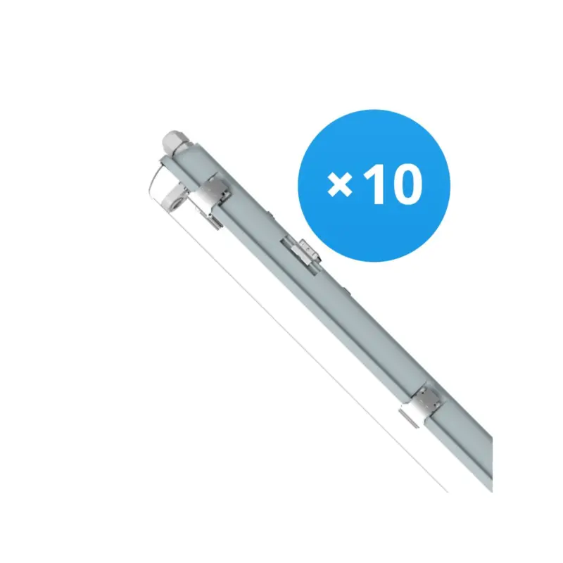 Flerpack 10x Noxion LED Allmänbruksarmatur Vattentät Armatur Poseidon V2.0 | Passande För 1x150cm LED Rör Nyhet