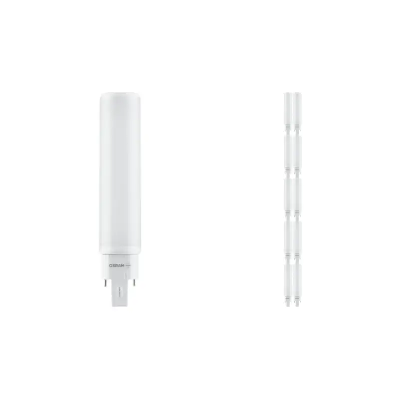 Flerpack 10x Ledvance Dulux-D LED 7W - 830 Varm Vit | 4-Stift - Ersättare 18W Endast denna vecka