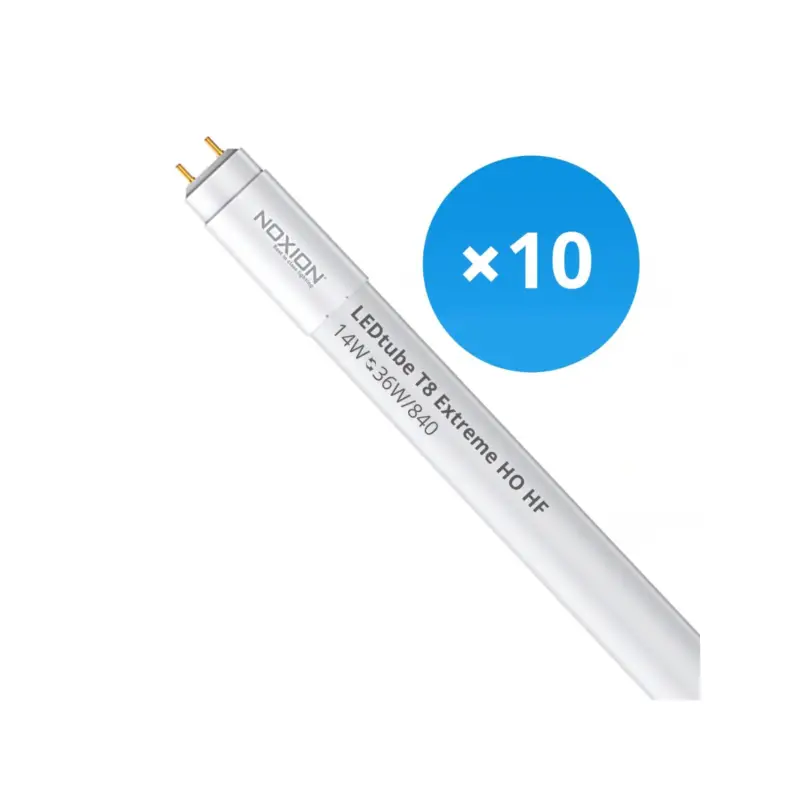 Flerpack 10x Noxion LED Rör T8 Avant Extreme (HF) High Output 14W 2100lm - 840 Kallvit | 120cm - Ersättare 36W Lågt pris